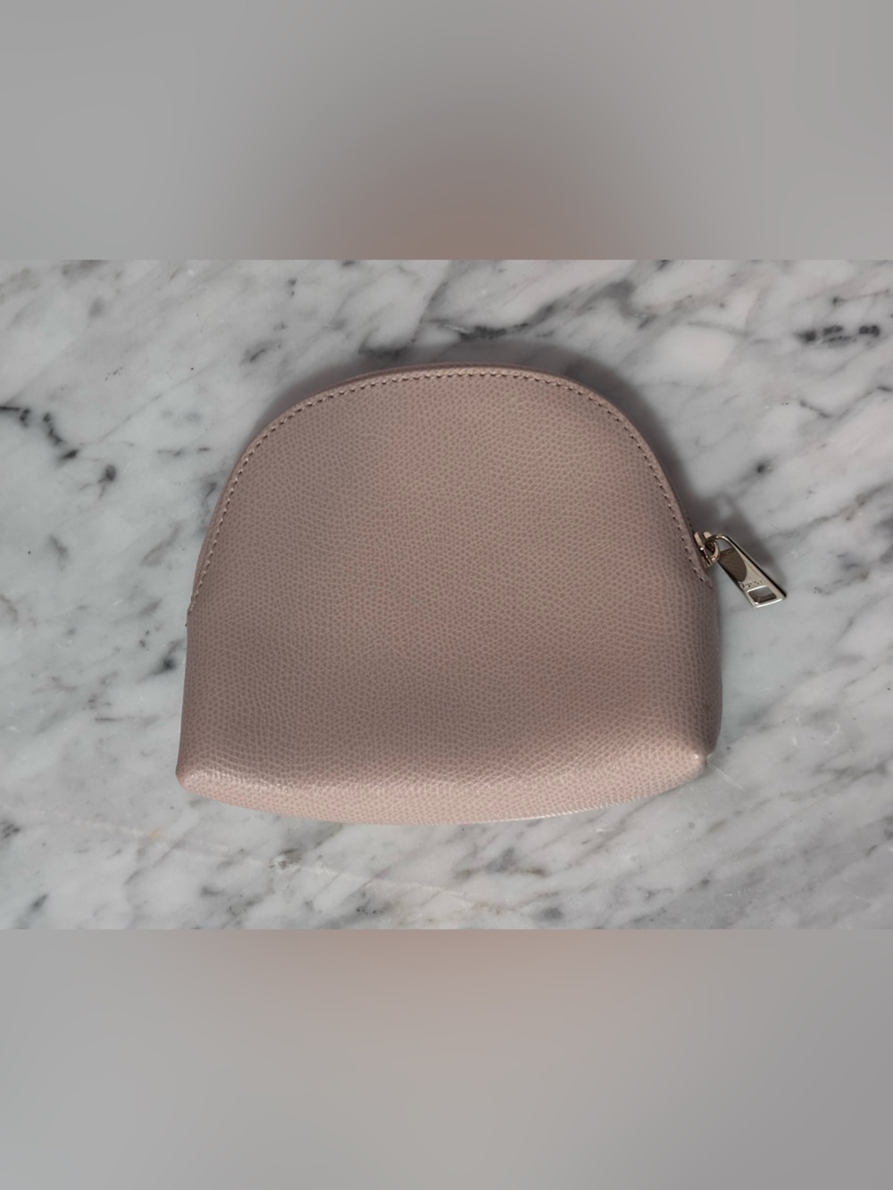 Furla Pale Pink Textured Leather Pouch - Picture 2 of 5